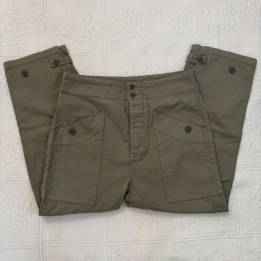 Current/Elliott Green Cropped Cargo Pants